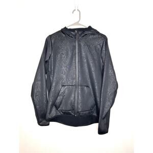 Nike Therma-Fit Full Zip Hoodie L Black Print Fleece Jacket
